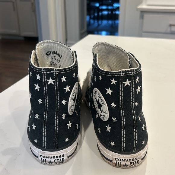 Converse Black and White Starry High-Tops - Picture 4 of 4